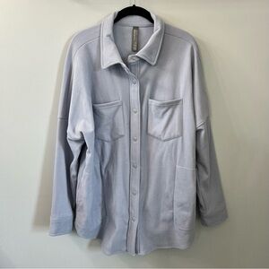 Mondetta Light Purple Blue Fleece Snap Button Down Shacket XXL